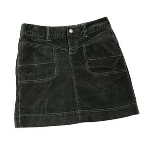 Athleta Cotton Velveteen Pencil Olive Green Skirt Velvet Women’s size 4 petite